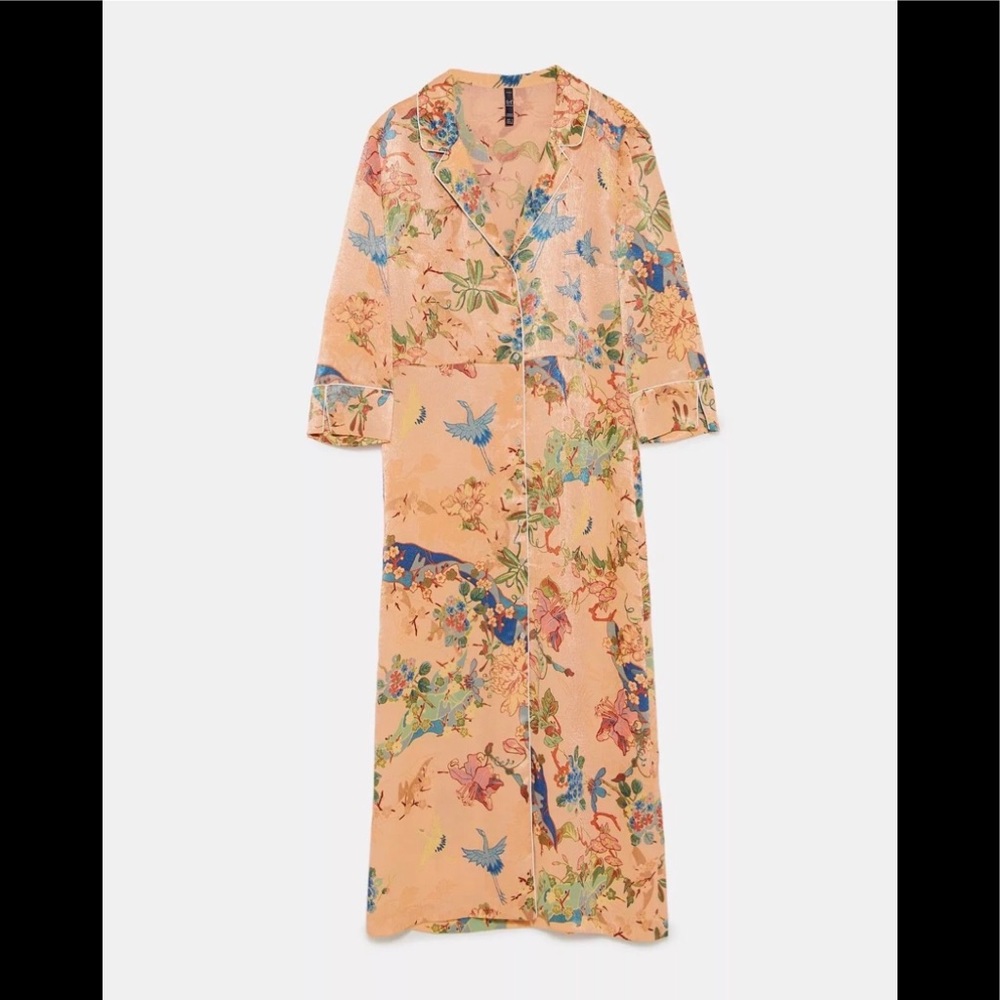 NWOT RARE ZARA PRINTED BUTTON UP DRESS SS18 M - Picture 4 of 8